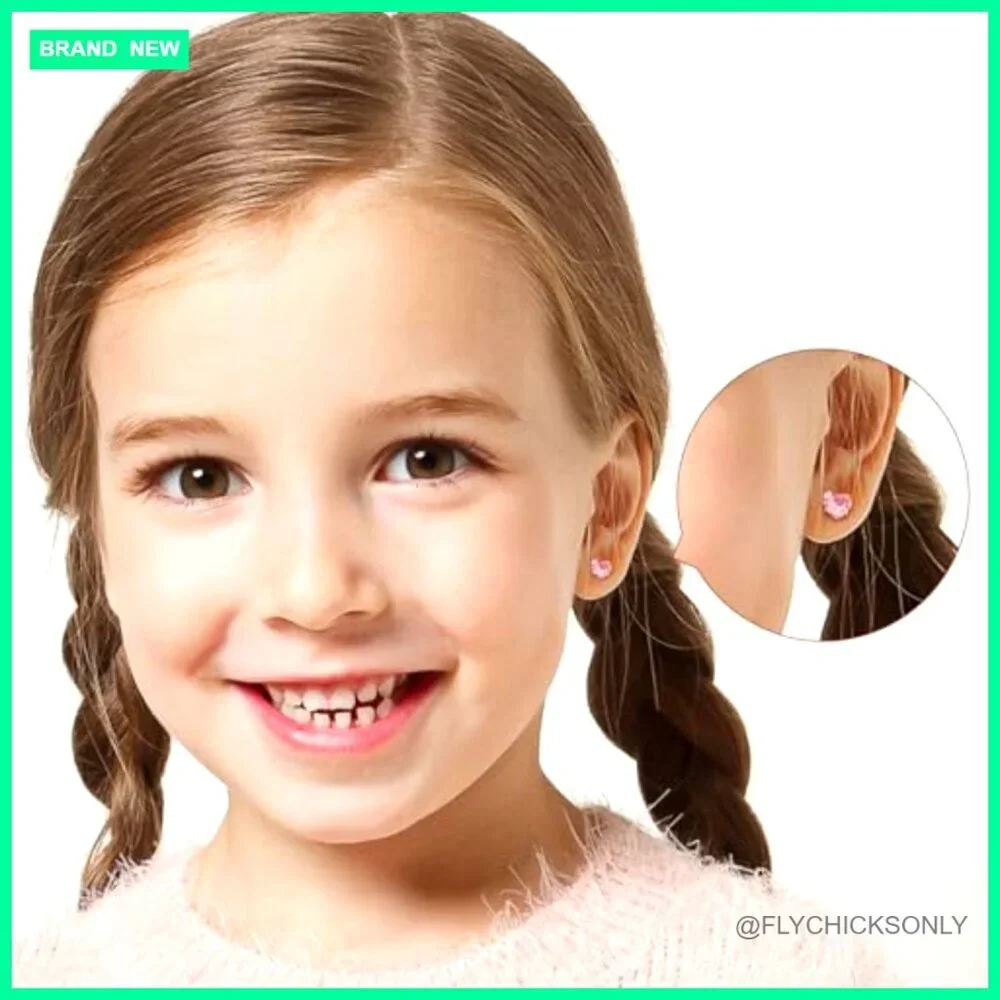Hypoallergenic Screw Back Stud Earrings for Girls Toddler Sensitive Ears